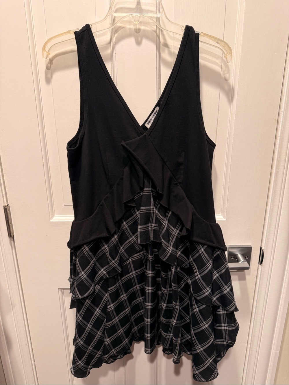 Opening Ceremony Black and Gray Asymmetrical Ruffle Dress
